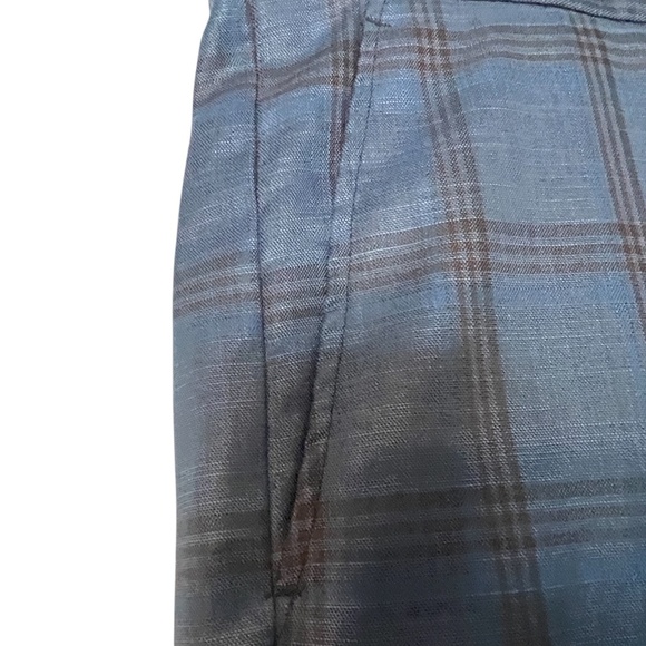 Adam Fashion Men's Windowpane Plaid Double Breasted 6Button Blue Suit 44L/38 NEW - Picture 10 of 11